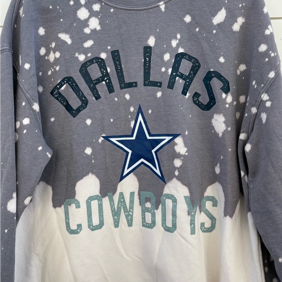 Dallas Cowboys Gray and White Women's Crew Neck Sweater - Picture 2 of 5